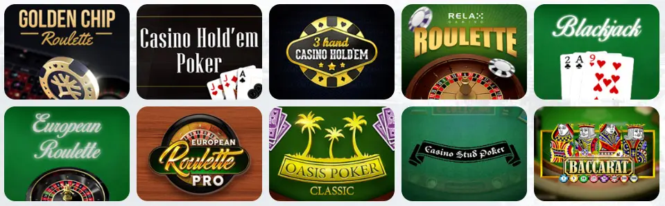 Juegos de mesa en ALF CASINO